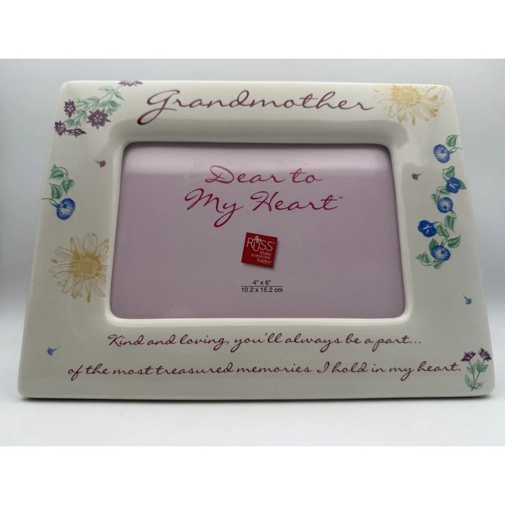 NWT CERAMIC Grandmother Russ Picture Frame Kind & Loving You'll Always Be A Part